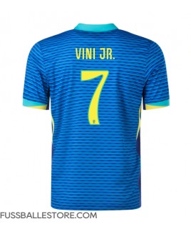 Günstige Brasilien Vinicius Junior #7 Auswärtstrikot Copa America 2024 Kurzarm